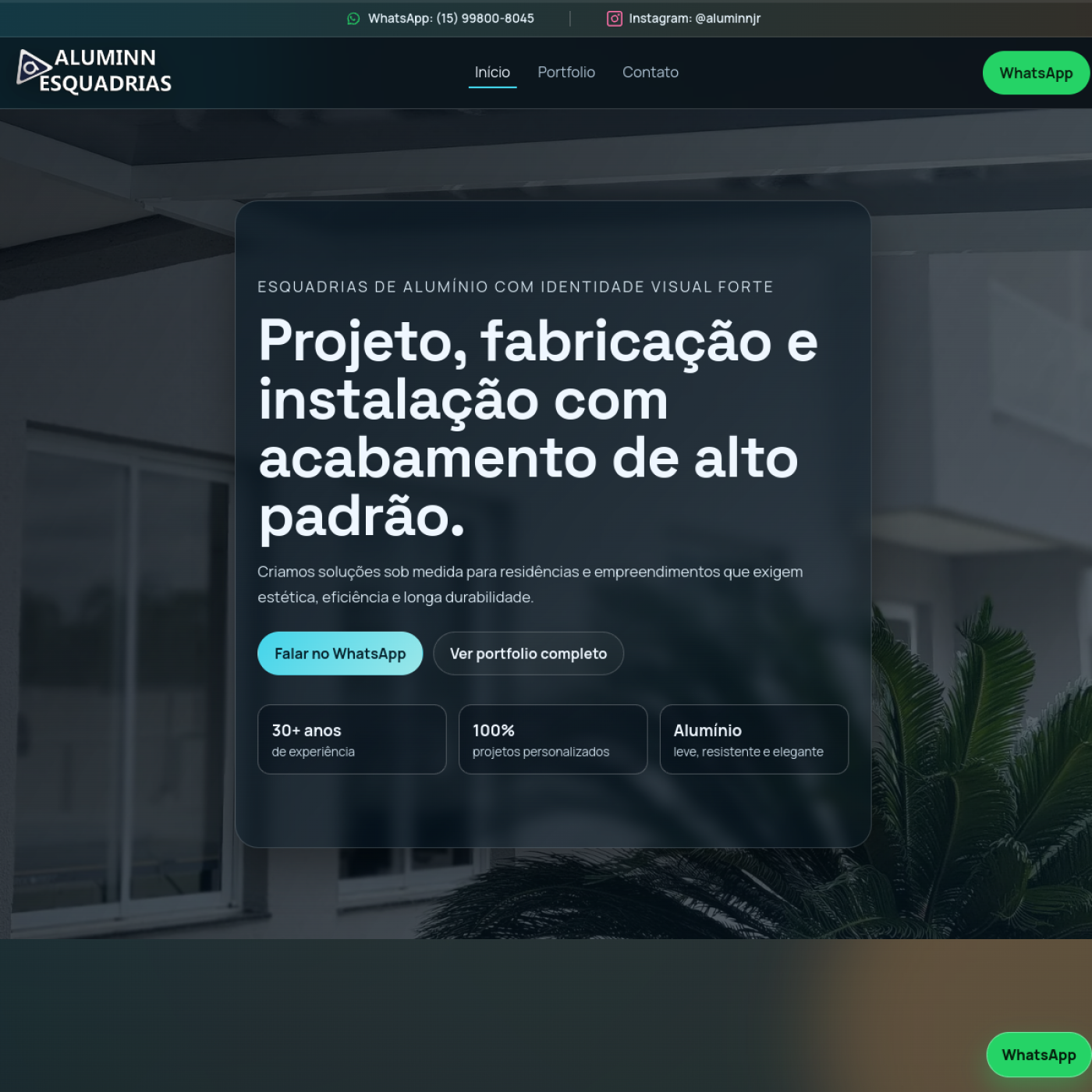 Snapshot do site Aluminn